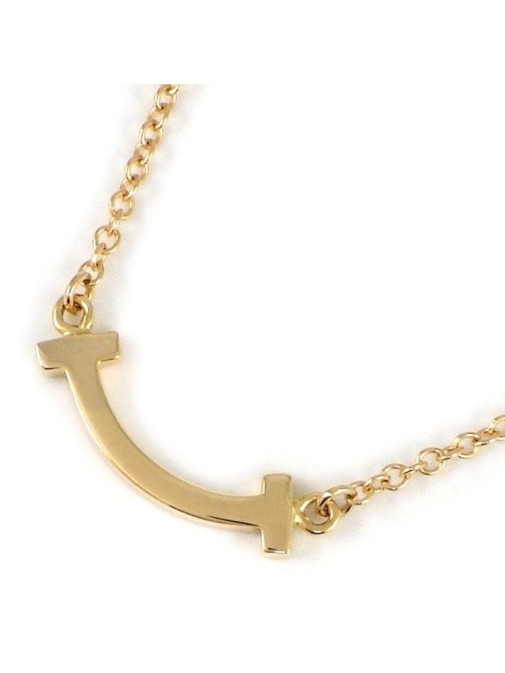 Tiffany & Co Necklace T Smile Mini Micro 18k Pink Gold